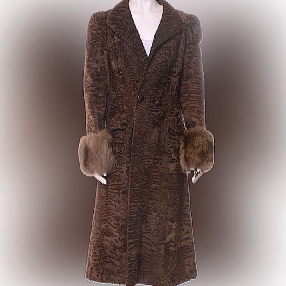 Vintage Tigre Royal of Geneva Brown Swahari Broadtail Lamb & Sable Coat - Picture 12 of 16